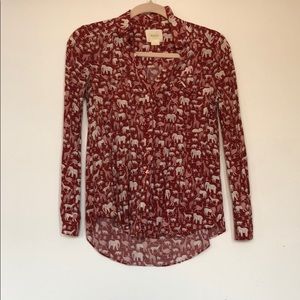 Anthropologie Maeve Casia Safari Button-Down